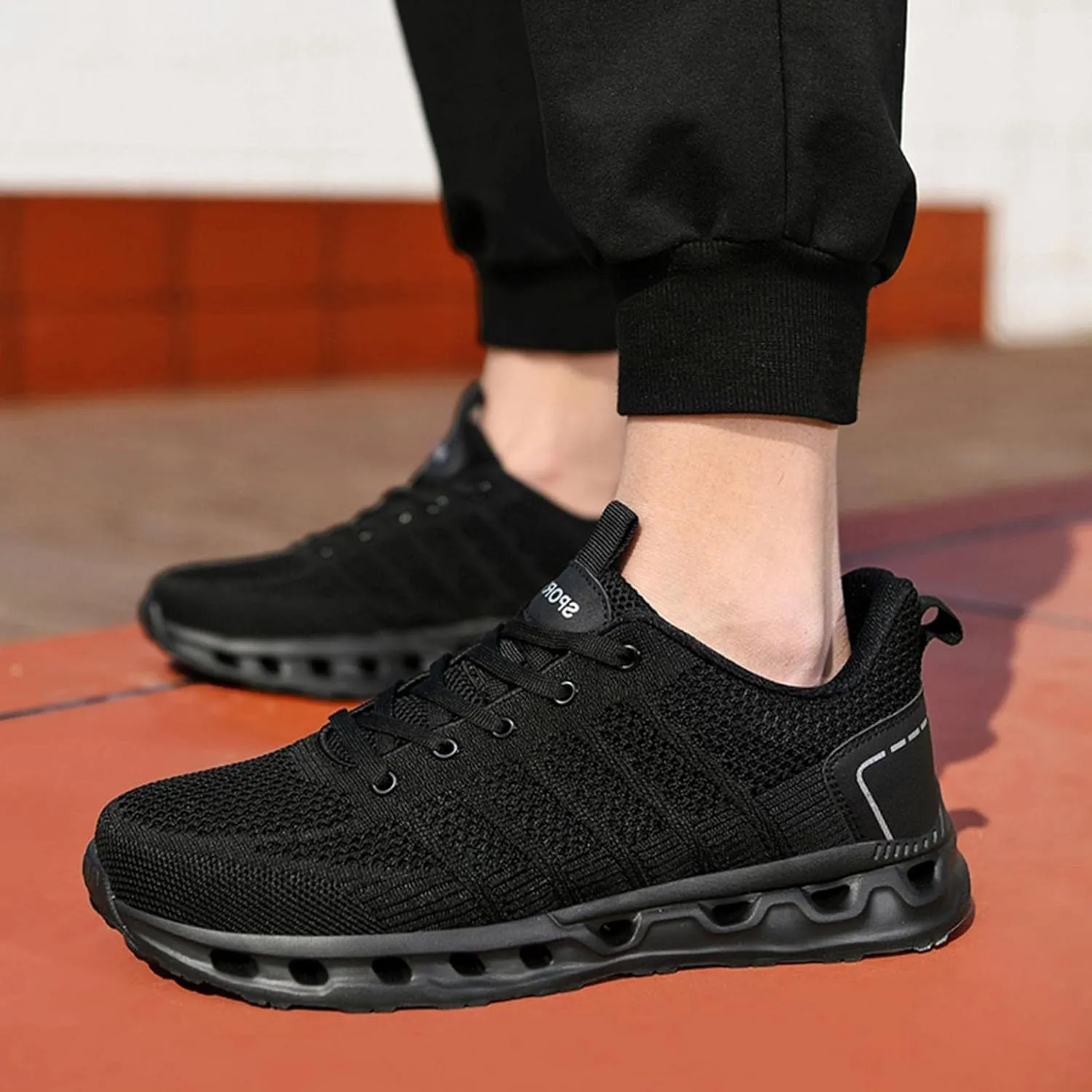 Hbeylia Tennis Athletic Running Shoes For Men Fashion Casual Lace Up Lightweight Non Slip Cushioned Sneakers Flats Low Top Memory Foam Hiking Sports Athletic Gym Jogging Tennis Trainer Shoes