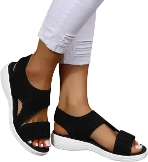 Hbeylia Walking Sandals for Women Wide Width, Summer Fashion Open Toe Mesh Breathable Lightweight Waterproof Outdoor Casual Summer Platform Wedge Beach Sandals Ergonomic Walking Shoes