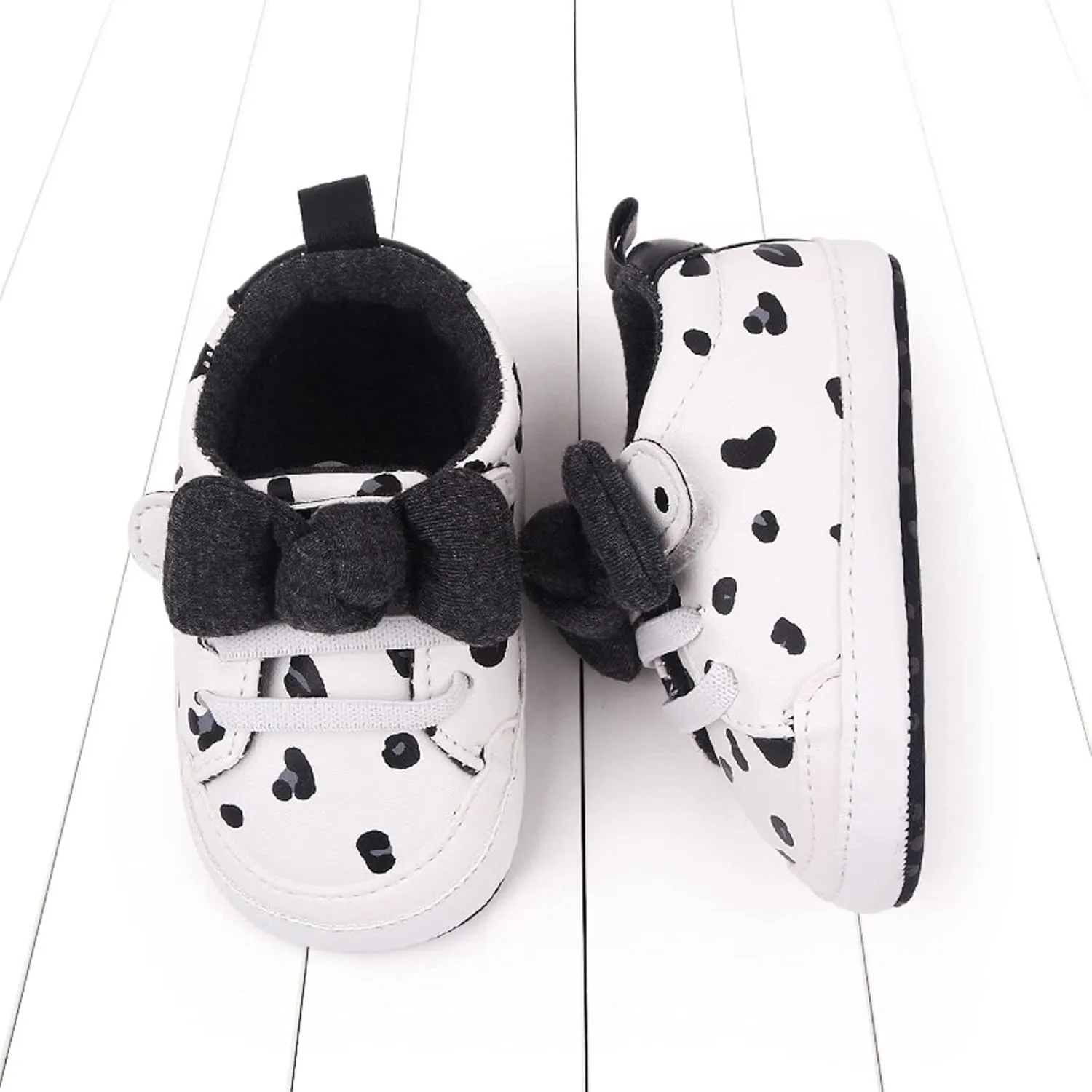 Infant Girls Cute Bow Sneakers Newborn Baby Flat Bottom Walking Shoes Lightweight Soft Warm Casual Sport Shoes