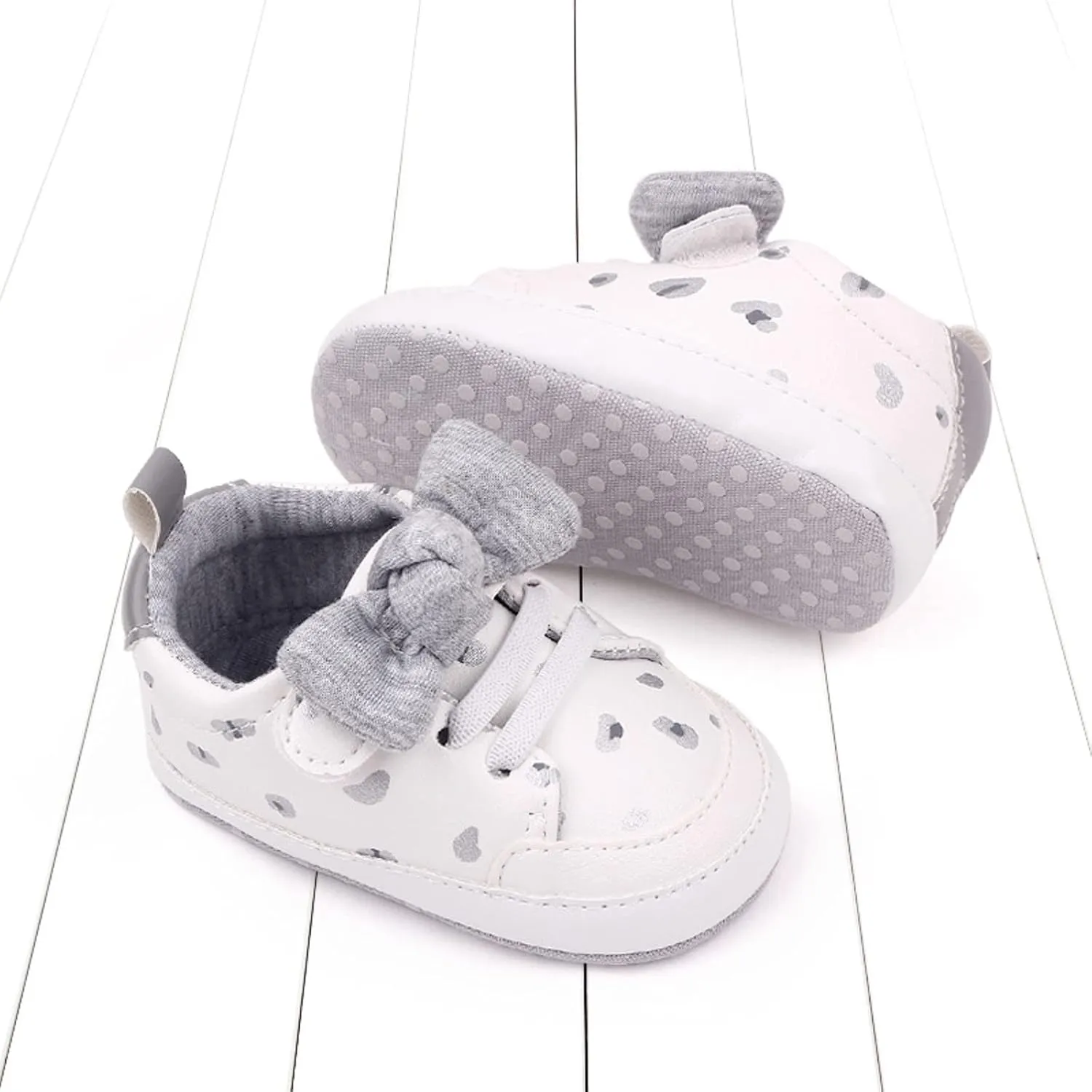 Infant Girls Cute Bow Sneakers Newborn Baby Flat Bottom Walking Shoes Lightweight Soft Warm Casual Sport Shoes