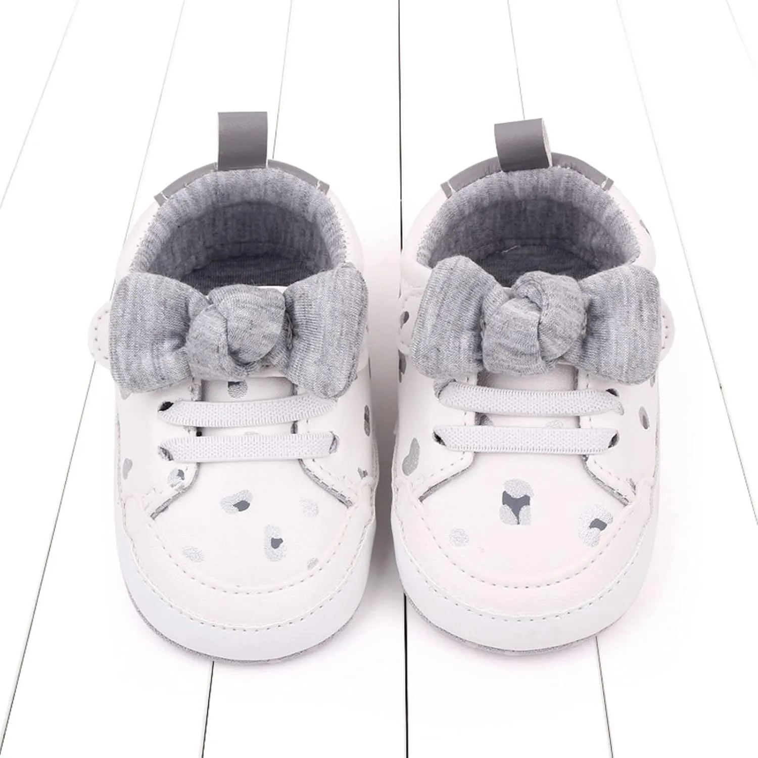Infant Girls Cute Bow Sneakers Newborn Baby Flat Bottom Walking Shoes Lightweight Soft Warm Casual Sport Shoes