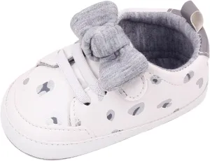 Infant Girls Cute Bow Sneakers Newborn Baby Flat Bottom Walking Shoes Lightweight Soft Warm Casual Sport Shoes