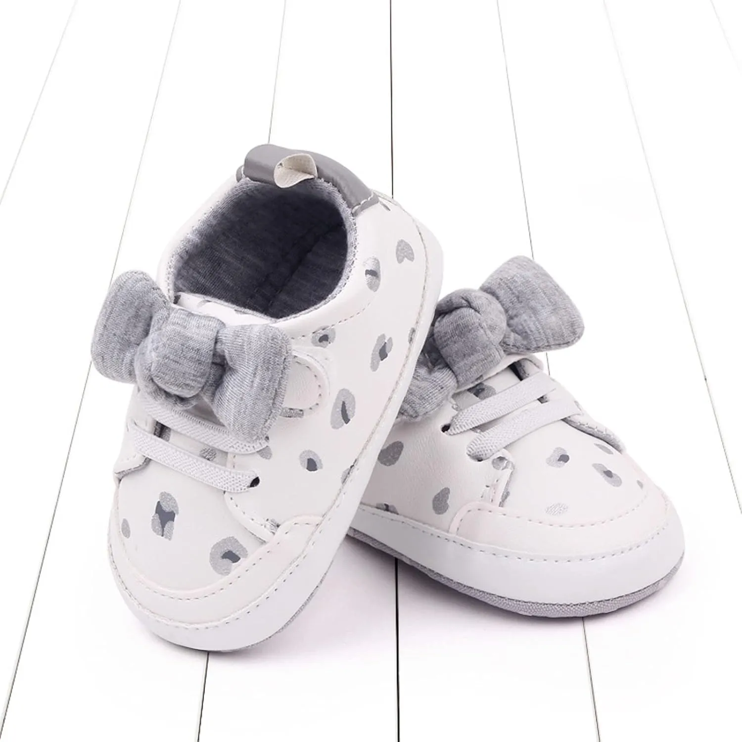 Infant Girls Cute Bow Sneakers Newborn Baby Flat Bottom Walking Shoes Lightweight Soft Warm Casual Sport Shoes