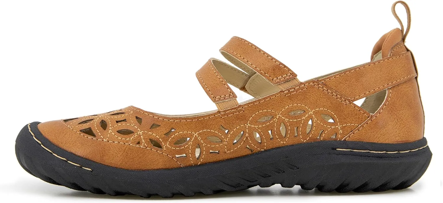 JBU Bellerose Encore Womens Comfort Casual Classic Mary Jane Wide Flats Fashion Shoes