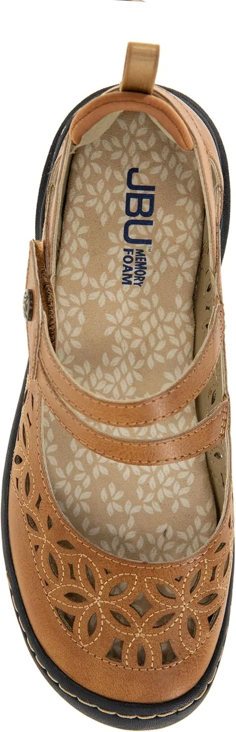 JBU Bellerose Encore Womens Comfort Casual Classic Mary Jane Wide Flats Fashion Shoes