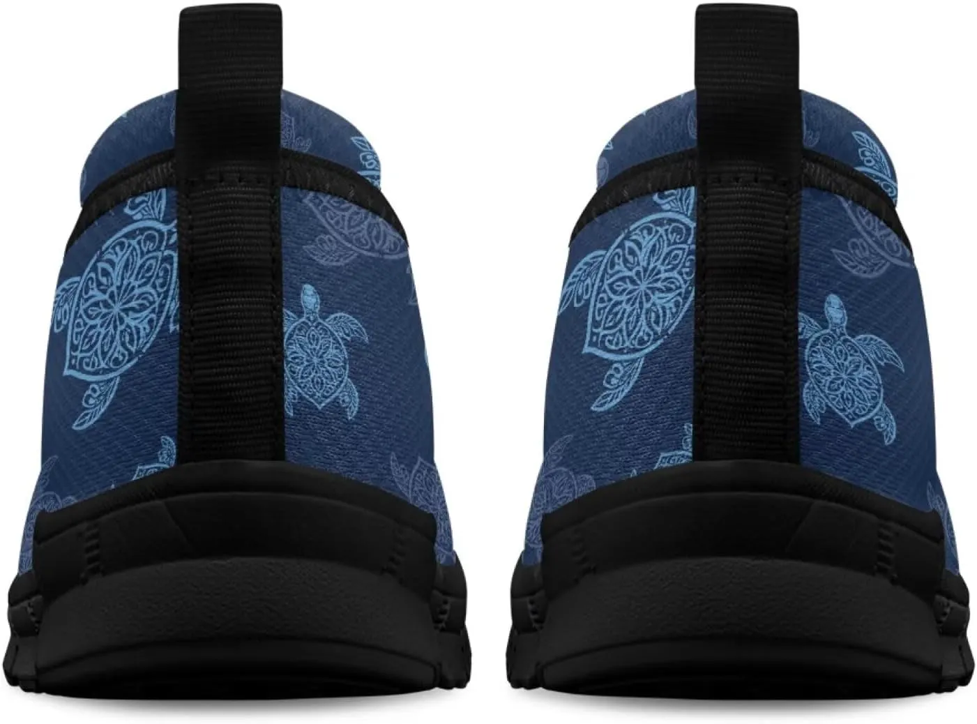 Jeiento Sea Turtle Pattern Women's Sneakers Mesh Breathable Lady Slip On Loafers Tennis Sneakers Casual Low Top Travel Shoes