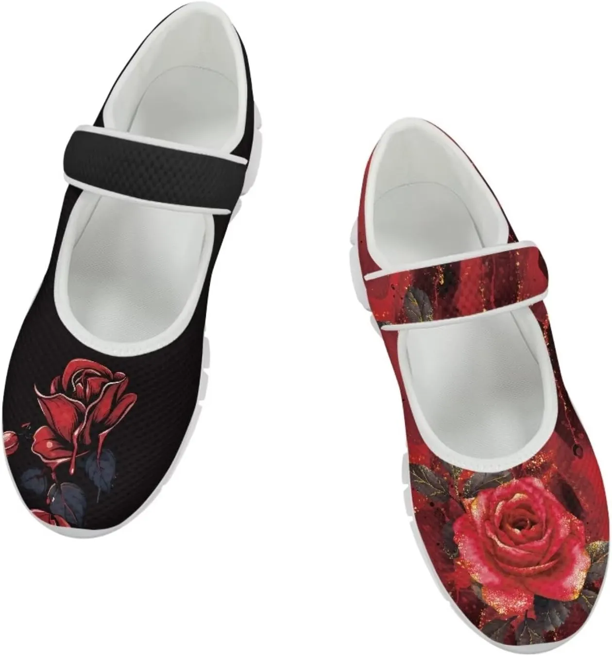 JoyLamoria Aztec Running Horse Walking Shoes Stylish Strap Mary Jane Shoes Adjustable Barefoot Shoes Womens US 4-9