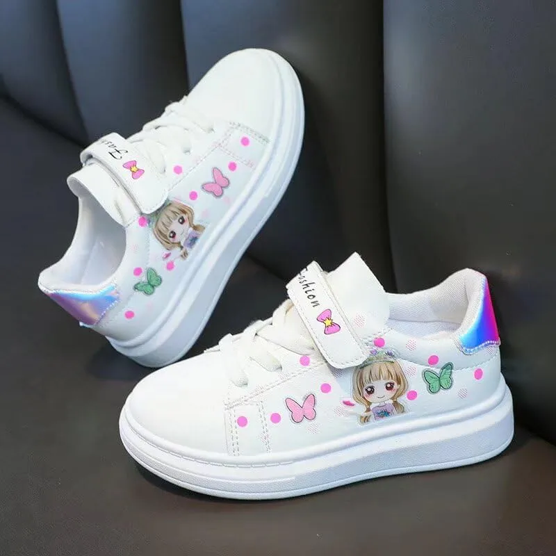 Kid Girls Cartoon Lovely Walking Sneakers for Outdoor Sport Running Travel School