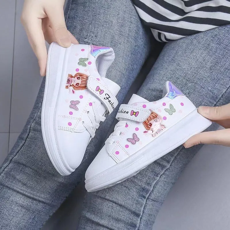 Kid Girls Cartoon Lovely Walking Sneakers for Outdoor Sport Running Travel School