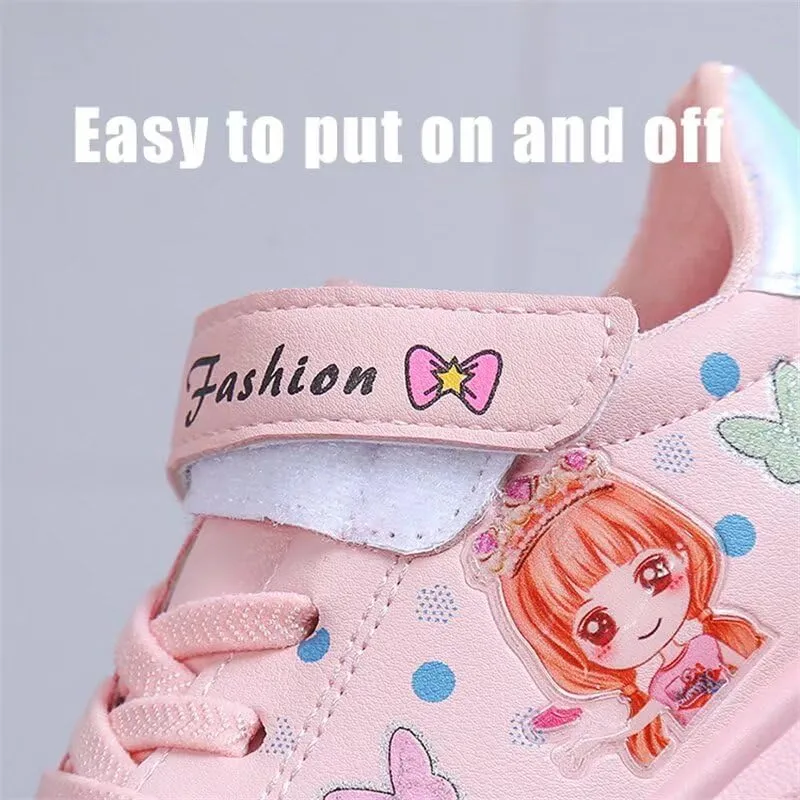 Kid Girls Cartoon Lovely Walking Sneakers for Outdoor Sport Running Travel School