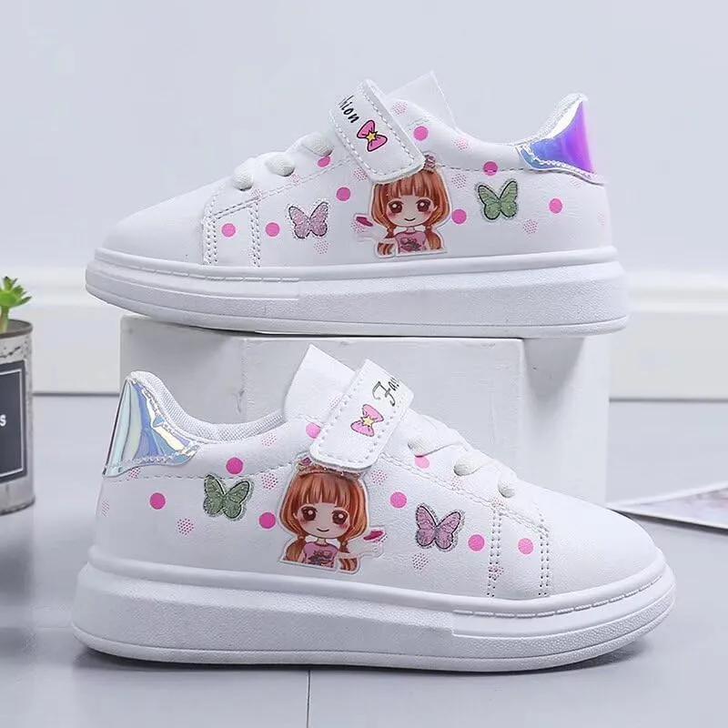 Kid Girls Cartoon Lovely Walking Sneakers for Outdoor Sport Running Travel School