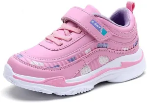 Kid Girls Water Resistant Synthetic Leather Casual Sneakers for Outdoor Sport Running Walking School