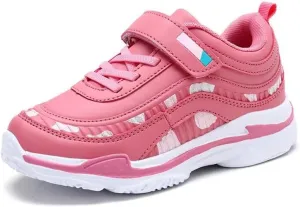 Kid Girls Water Resistant Synthetic Leather Casual Sneakers for Outdoor Sport Running Walking School