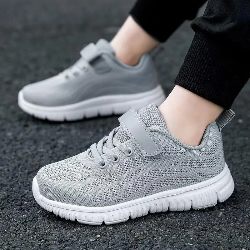 Kids Boy Girl Lightweight Solid Casual Sneakers for Outdoor Sport Running Walking