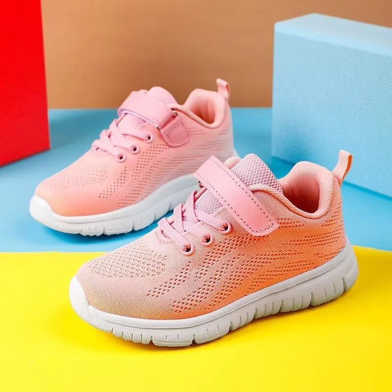 Kids Boy Girl Lightweight Solid Casual Sneakers for Outdoor Sport Running Walking