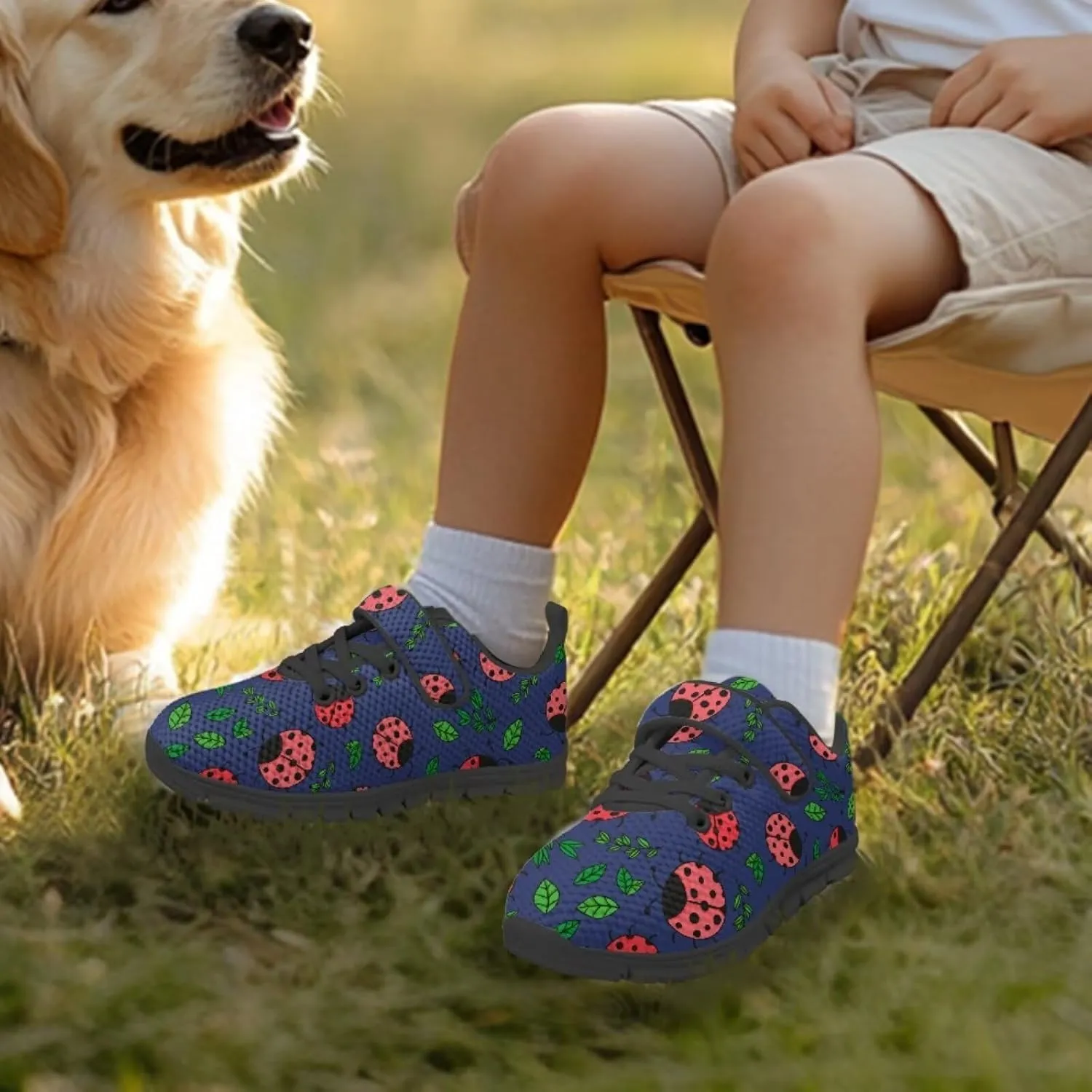 Kid's Single Buckle Sneakers Causal Mesh Running Tennis Shoes Flats Sports Shoes