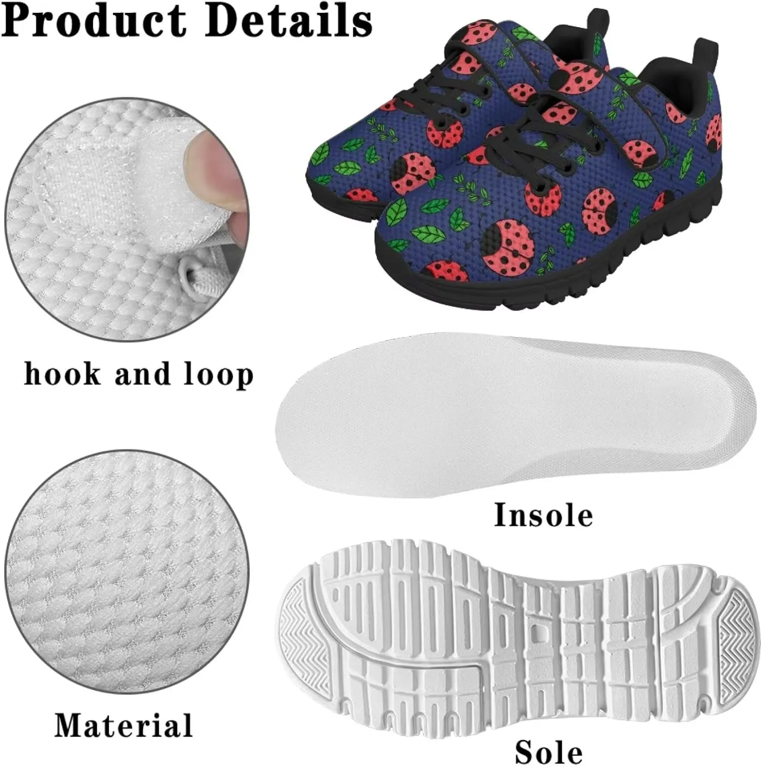 Kid's Single Buckle Sneakers Causal Mesh Running Tennis Shoes Flats Sports Shoes