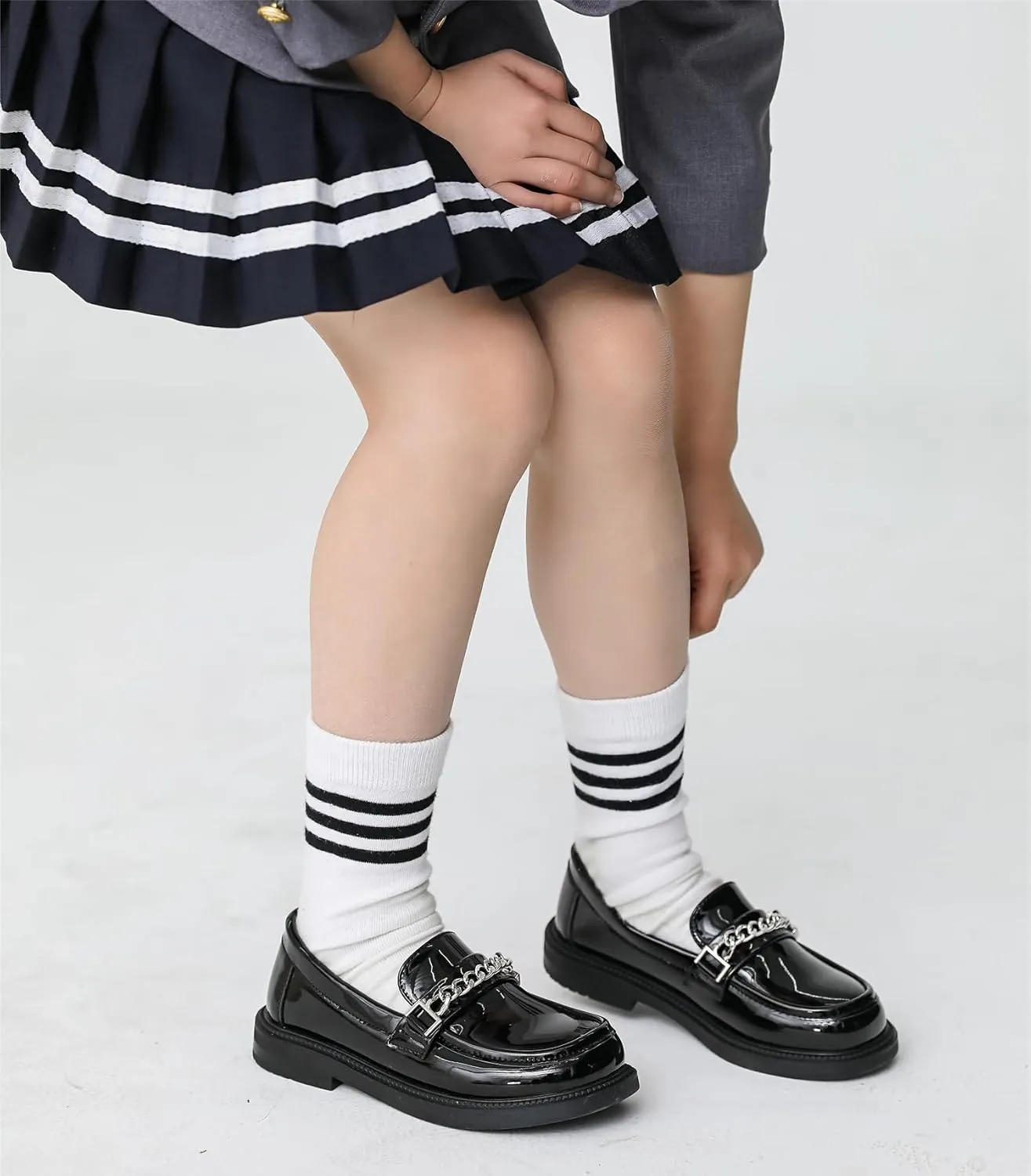 kkdom Girl's Classic School Uniform Shoes British Style Oxford Shoes