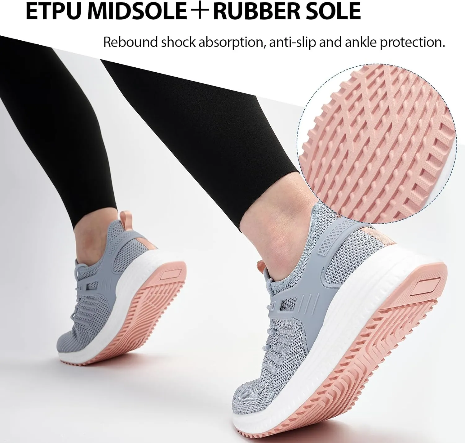 KPP Walking Shoes Sneakers for Women - Running Tennis Gym Workout Athletic Slip On Memory Foam Lightweight Comfort Breathable Work Shoes