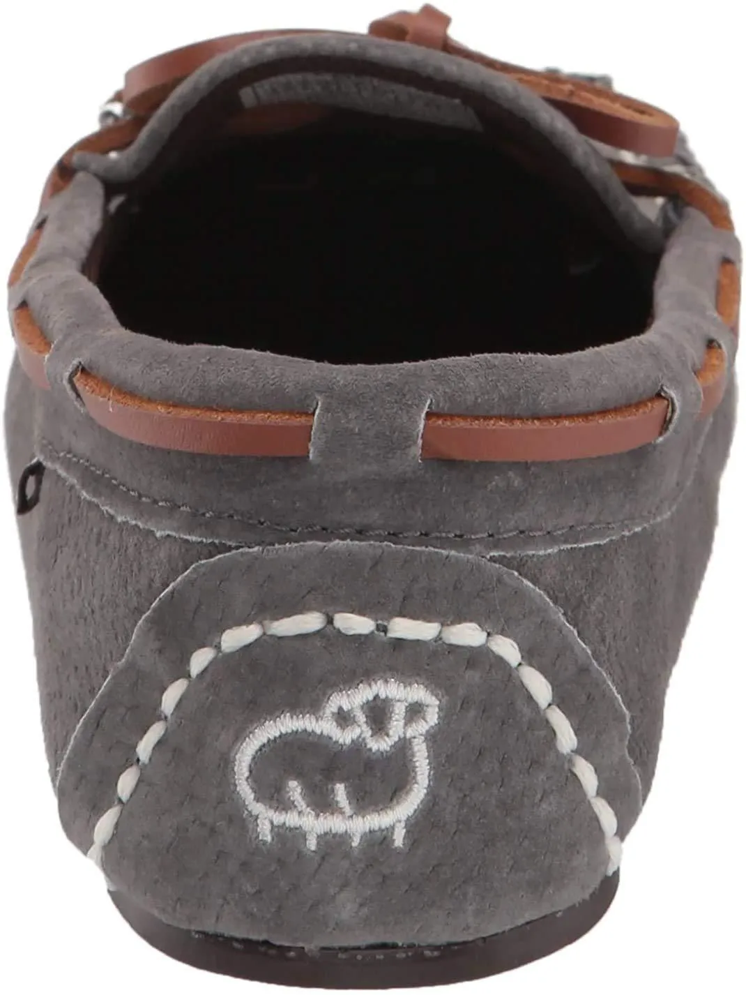 Lamo Women's Sabrina Moccasin II Grey Size 6.5 Wide Memory Foam Slippers