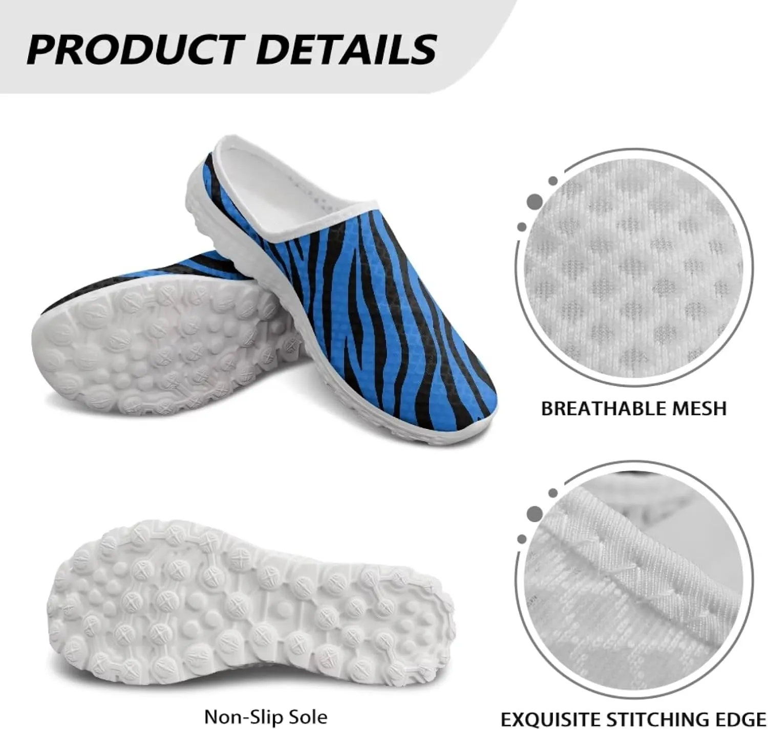 Leopard Print Mule Shoes for Women Slip on Low Top Garden Clogs Mesh Loafers EVA Sole Mule Sneakers US6-13.5
