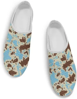 Leopard Print Mule Shoes for Women Slip on Low Top Garden Clogs Mesh Loafers EVA Sole Mule Sneakers US6-13.5