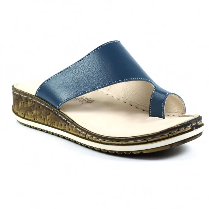 Lunar Women's JLD050 Shore Leather Sandals Navy Blue