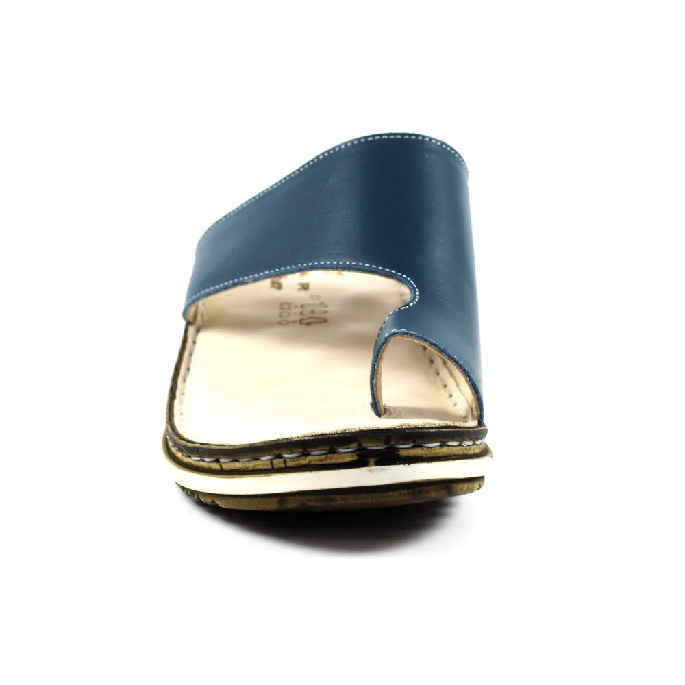 Lunar Women's JLD050 Shore Leather Sandals Navy Blue