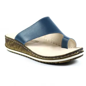 Lunar Women's JLD050 Shore Leather Sandals Navy Blue