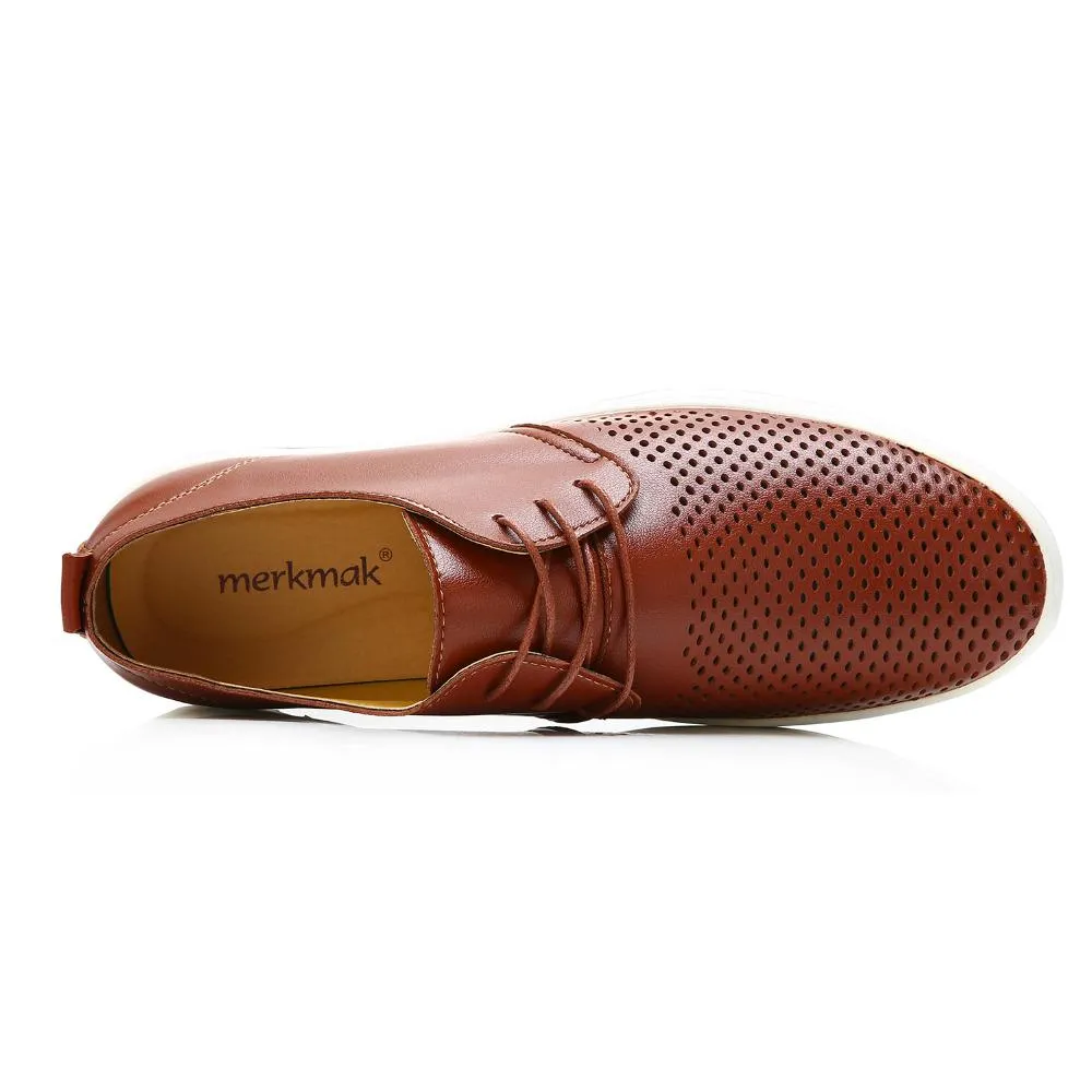 Men Leather Flat Shoes New Arrival Casual Summer Breathable