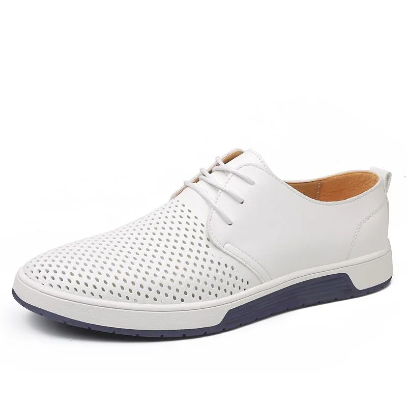 Men Leather Flat Shoes New Arrival Casual Summer Breathable