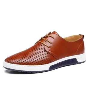 Men Leather Flat Shoes New Arrival Casual Summer Breathable