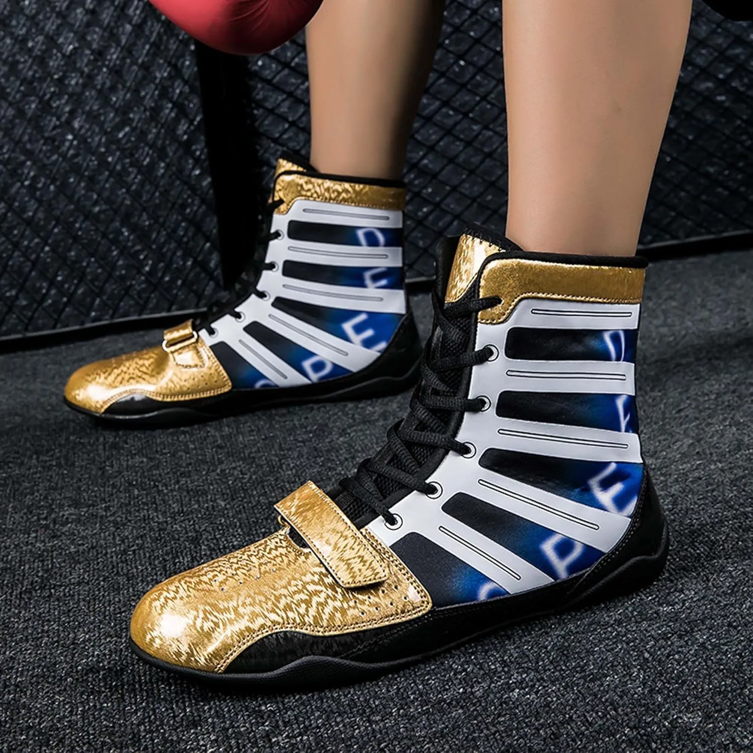 Men's and Women's High Traction Wrestling Shoes for Men,Durable Shoes for Wrestling, Boxing, Weightlifting & Bodybuilding -Combat Sports Footwear, Lightweight Gym Shoes