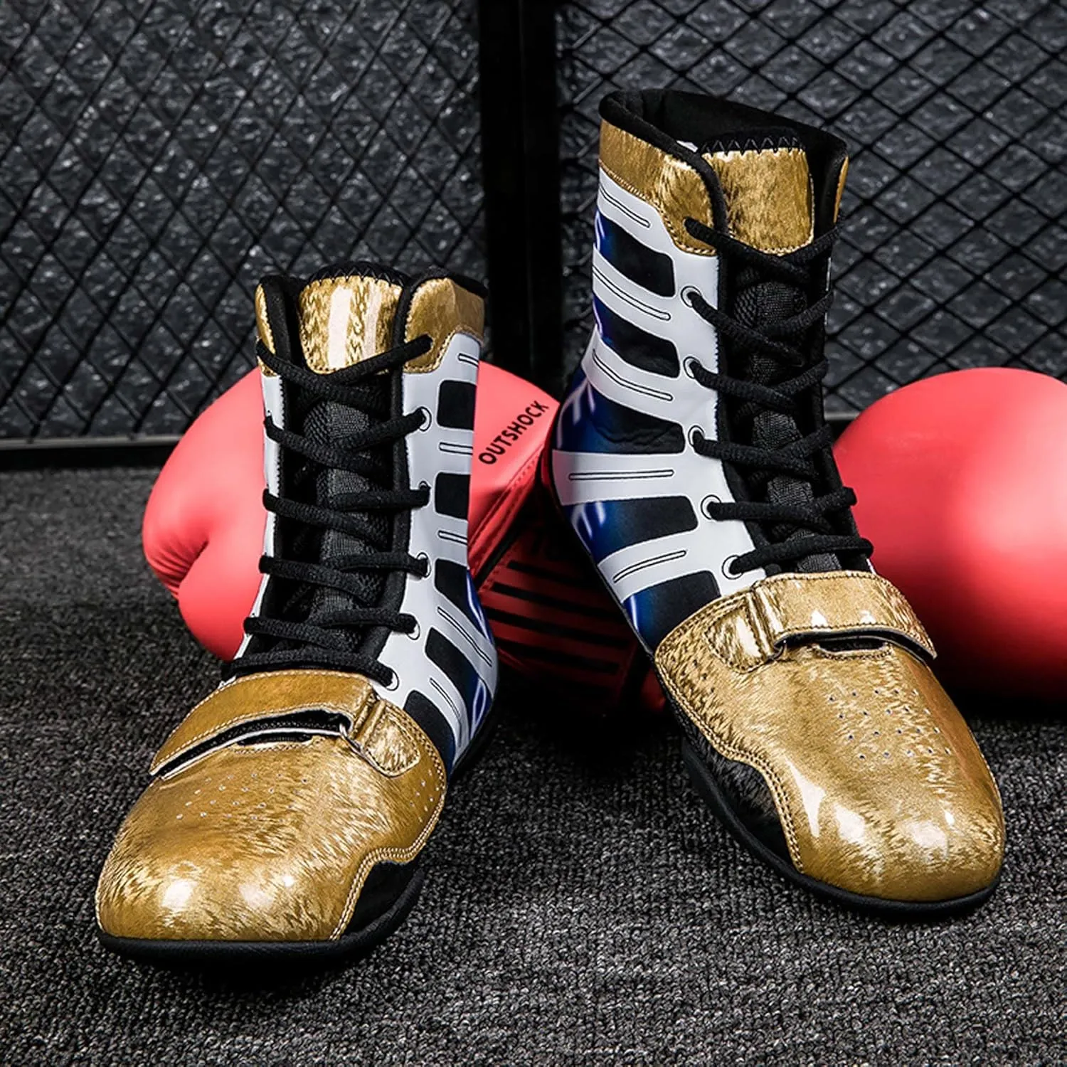 Men's and Women's High Traction Wrestling Shoes for Men,Durable Shoes for Wrestling, Boxing, Weightlifting & Bodybuilding -Combat Sports Footwear, Lightweight Gym Shoes
