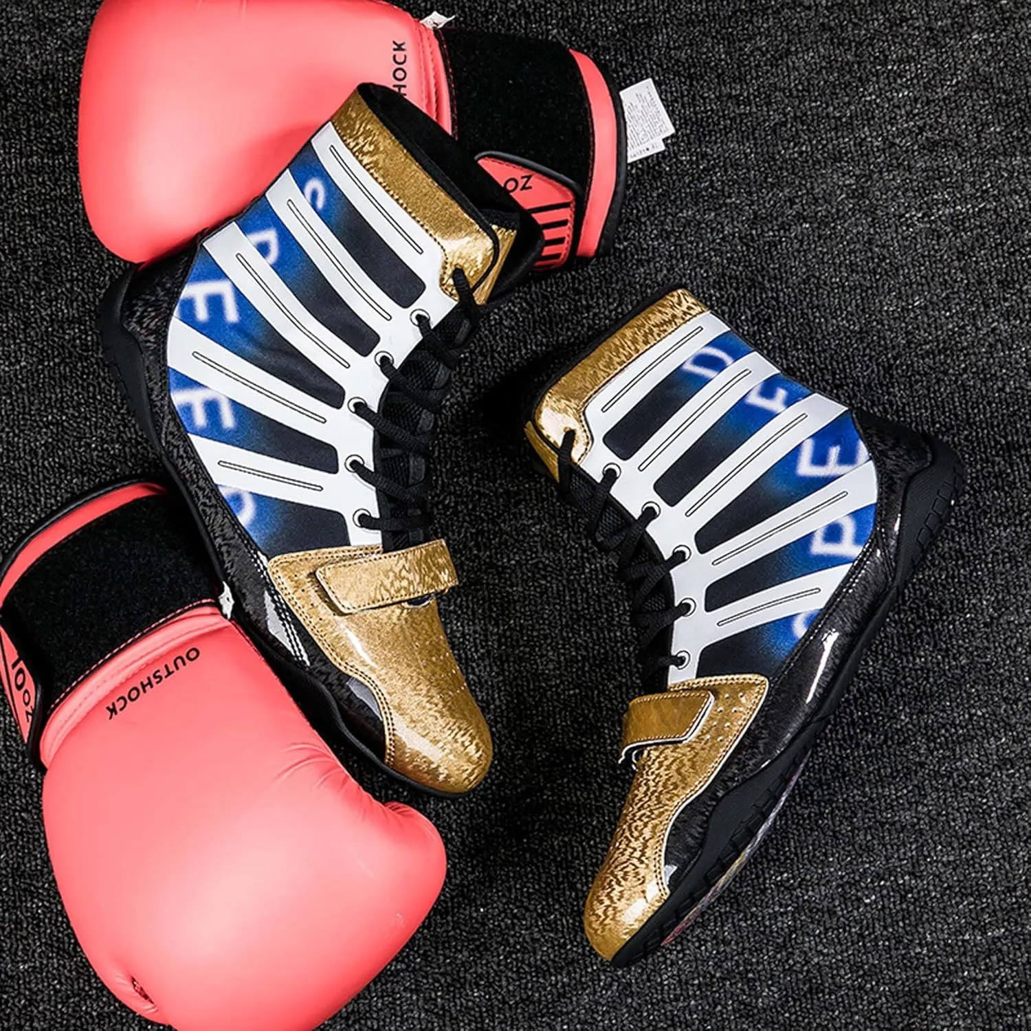 Men's and Women's High Traction Wrestling Shoes for Men,Durable Shoes for Wrestling, Boxing, Weightlifting & Bodybuilding -Combat Sports Footwear, Lightweight Gym Shoes