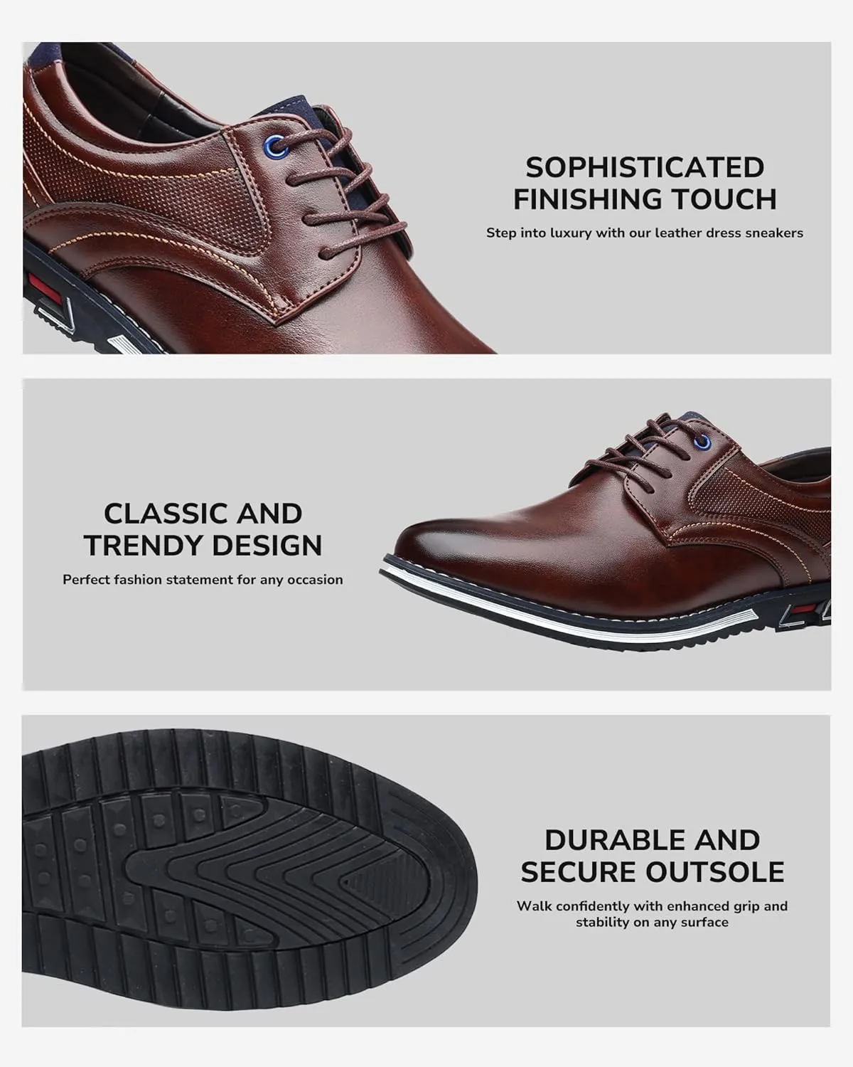 Mens Dress Shoes Casual Business Oxford Derby Orthopedic Leather Shoes Comfortable Walking Shoes Office Loafers Work Flats