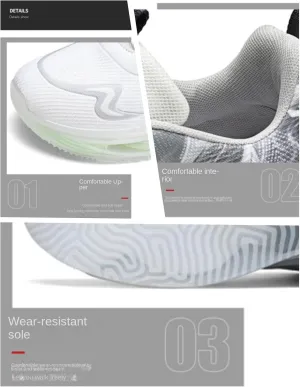 Men's Gradient Color Wing Pattern air Cushion Sneakers, Shock Absorption and Non-Slip Comfort, Suitable for Outdoor Running Workout Trip