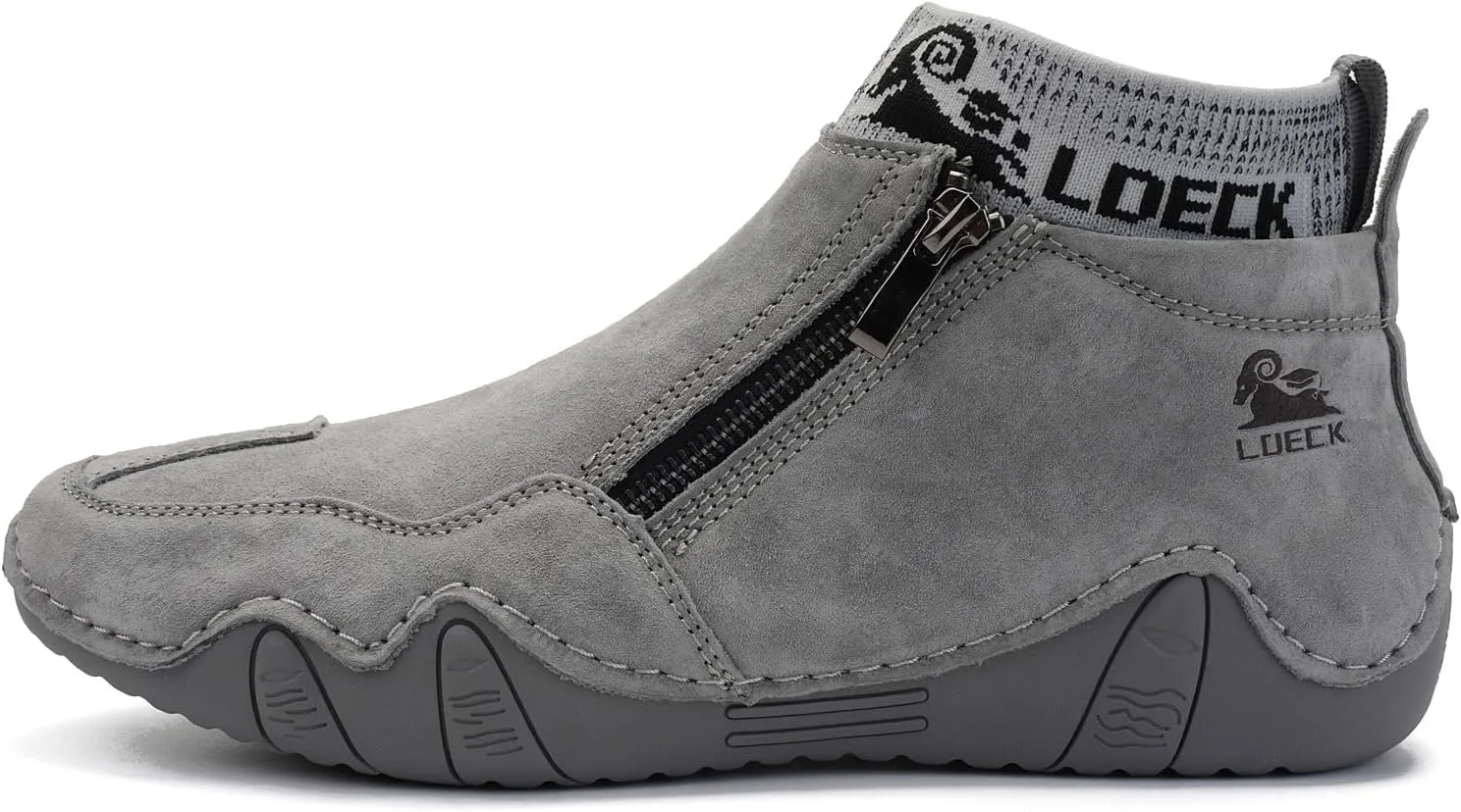 Men's Handmade Suede Ankle Chukka Waterproof Outdoor Hiking High Boots All-Terrain Adventure Boots Zipper Non-Slip Fashionable Men's Boots