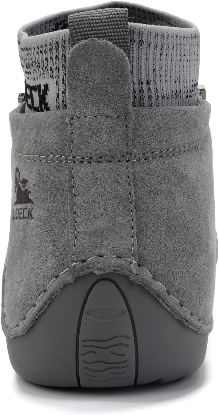 Men's Handmade Suede Ankle Chukka Waterproof Outdoor Hiking High Boots All-Terrain Adventure Boots Zipper Non-Slip Fashionable Men's Boots