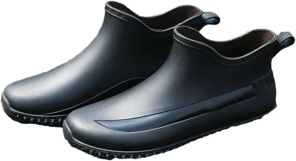 Men's Rain Shoes Short Tube Non-Slip Fishing Shoes Men's Rubber Shoes Waterproof Rain Boots Winter Cotton Warm Shoes