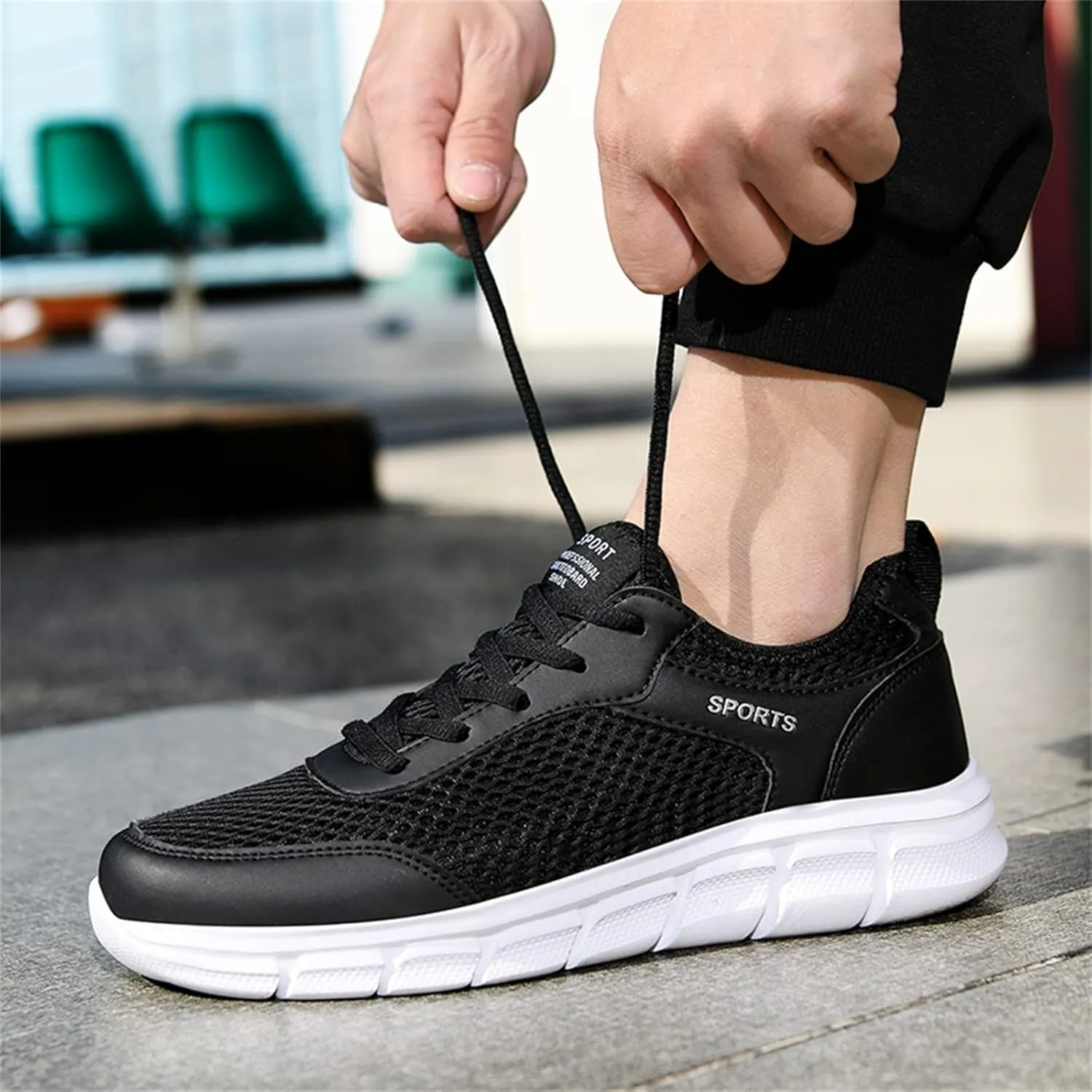 Mens Running Shoes Slip-on Walking Tennis Sneakers Lightweight Breathable Casual Soft Sole Mesh Workout Sports Shoes