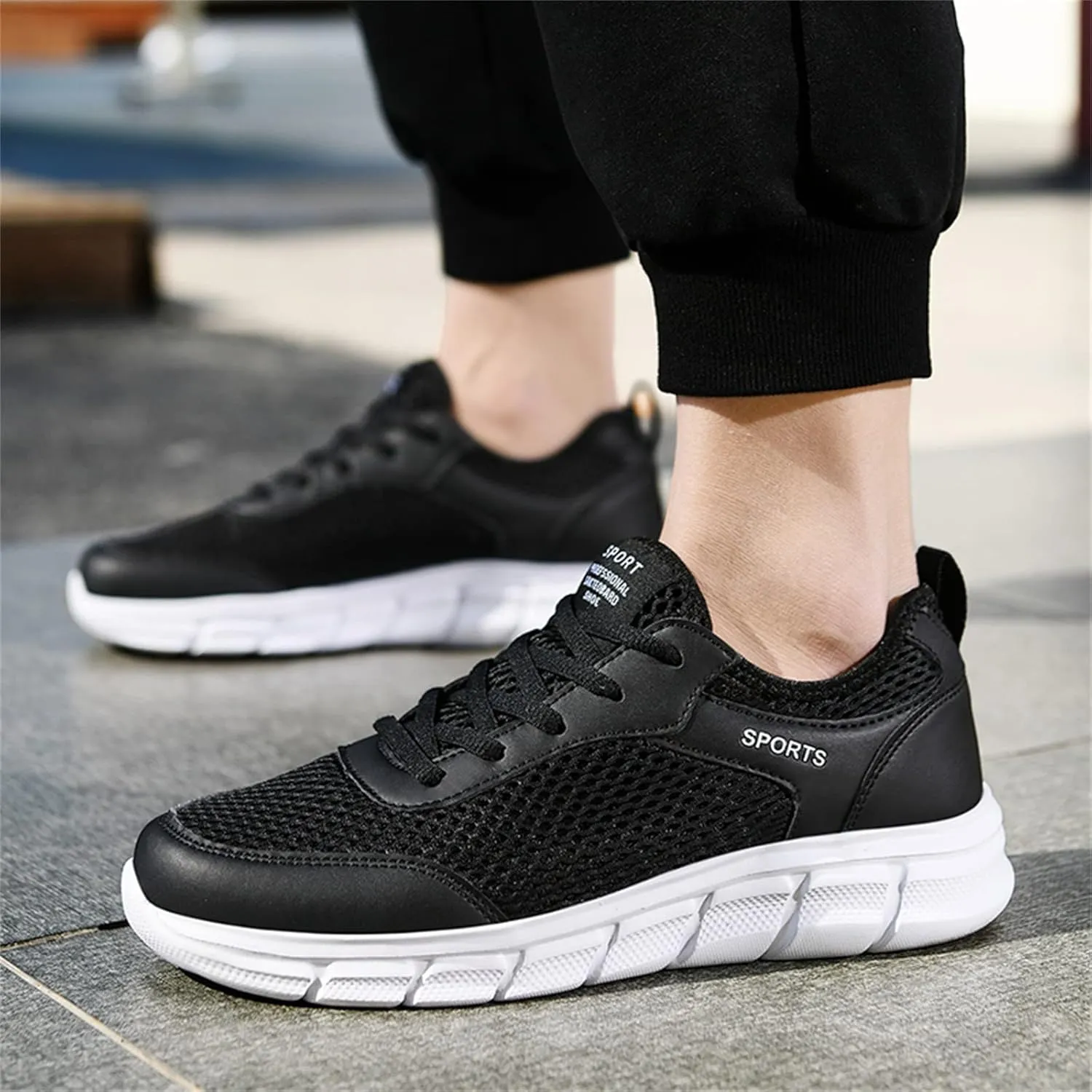 Mens Running Shoes Slip-on Walking Tennis Sneakers Lightweight Breathable Casual Soft Sole Mesh Workout Sports Shoes