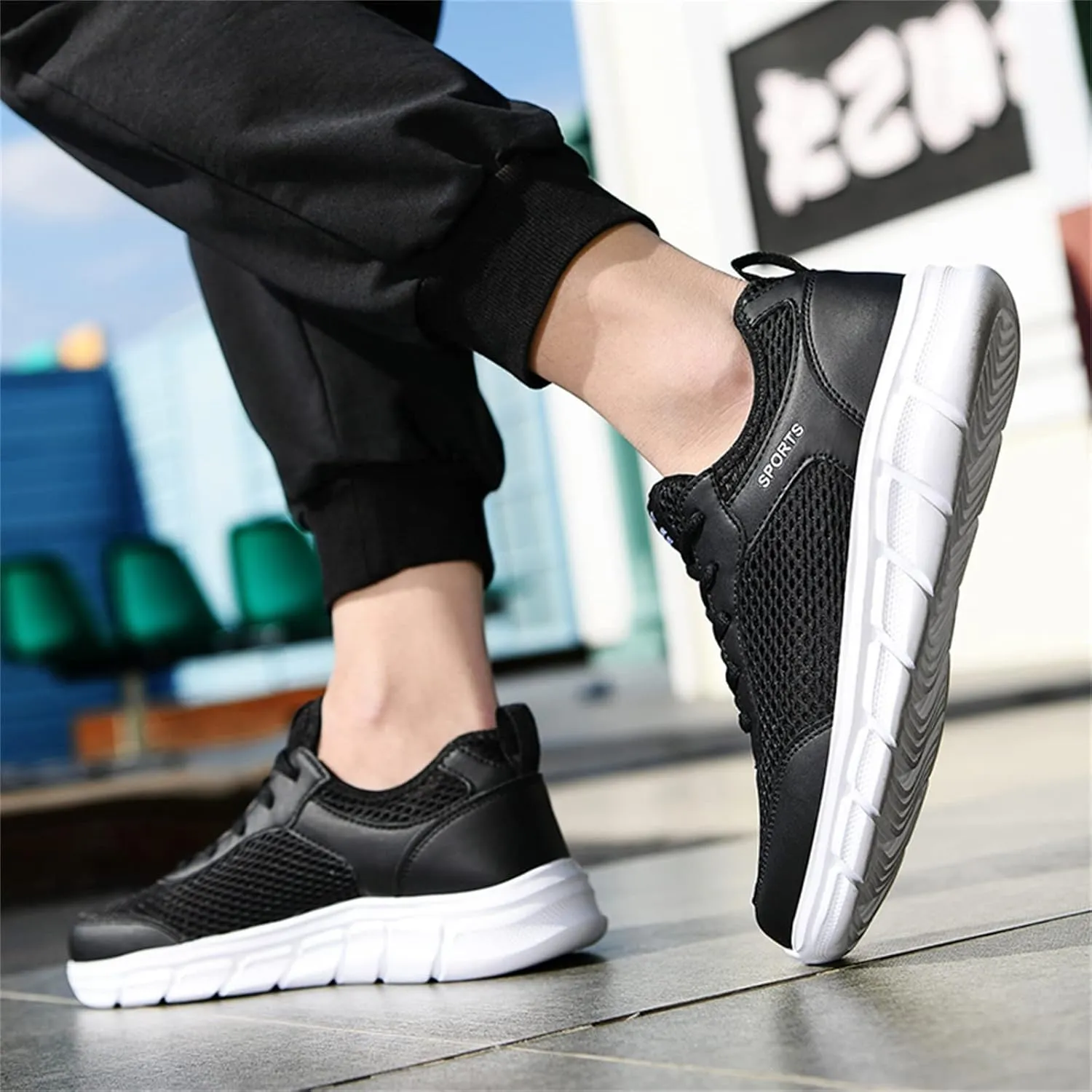 Mens Running Shoes Slip-on Walking Tennis Sneakers Lightweight Breathable Casual Soft Sole Mesh Workout Sports Shoes
