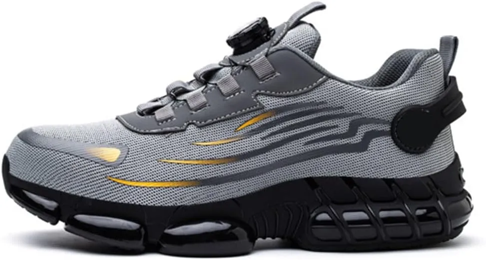 Men's Smash and Stab Resistant Work Safety Shoes, Steel Toe Wide Unisex Lightweigh Comfortable Breathable Cushioned