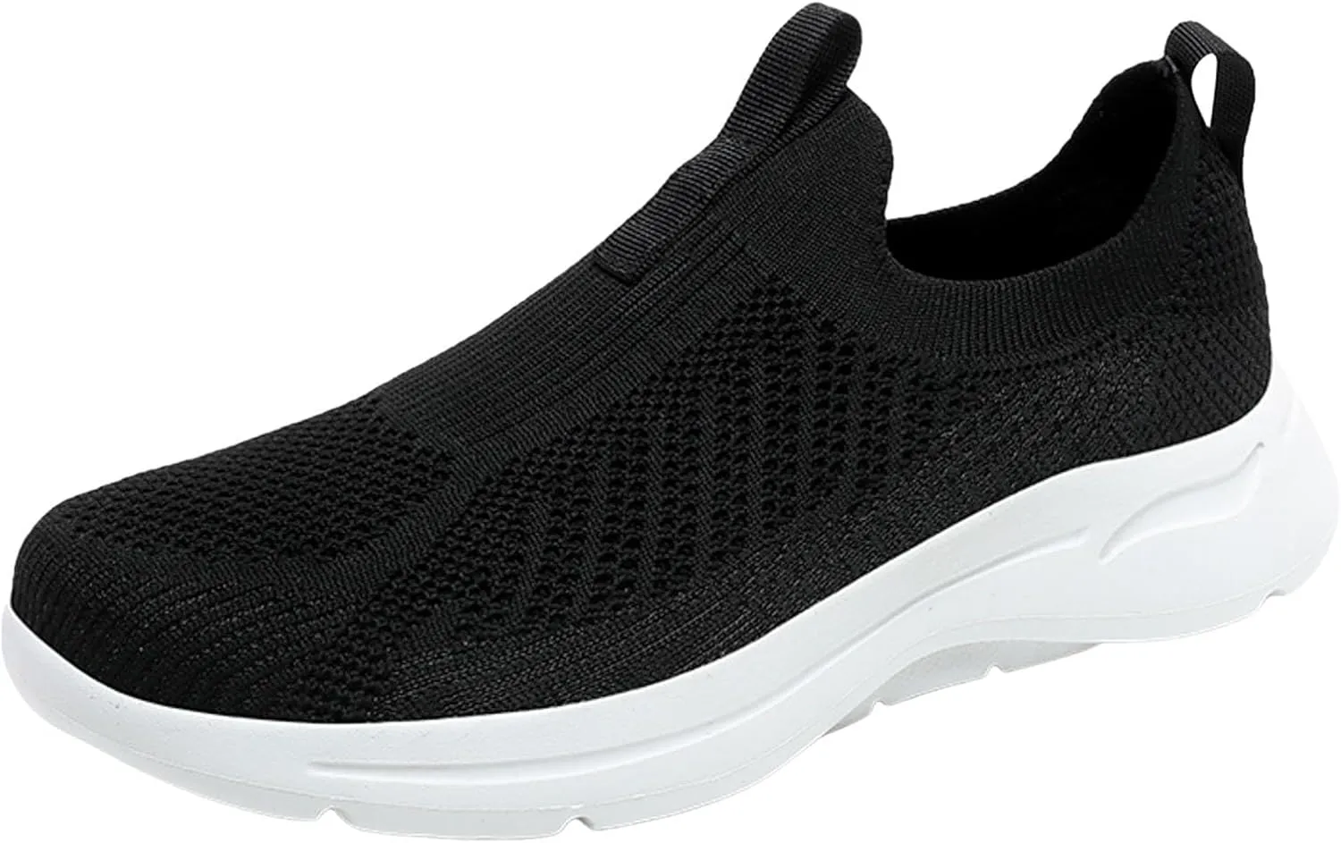 Men's Sports Shoes Versatile Elastic Knit Sneakers Breathable Slip On Sock Shoes Lightweight Workout Shoe