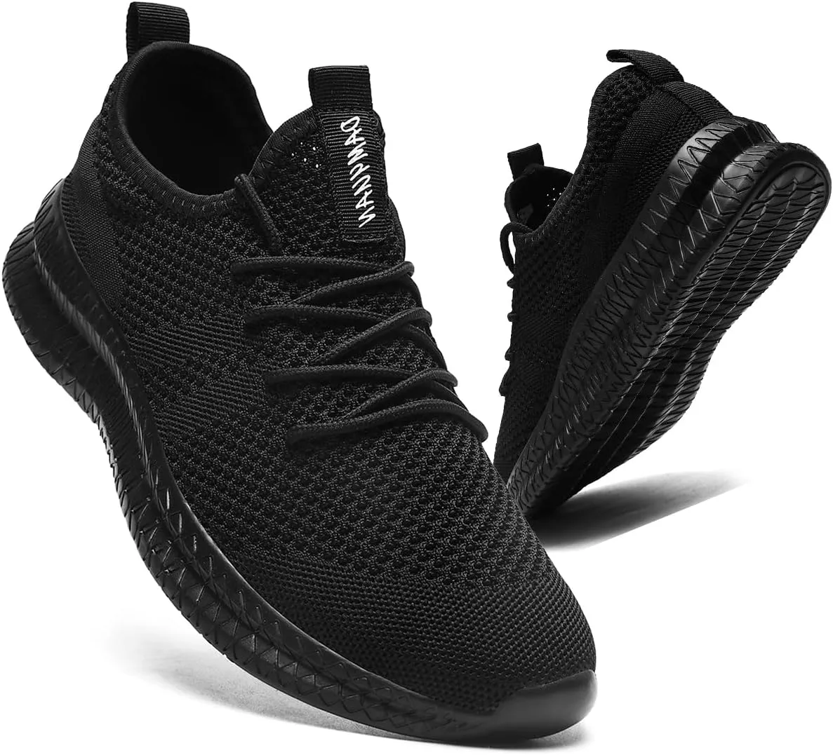 Mens Walking Shoes Non Slip Tennis Shoes Lightweight Breathable Mesh Casual Workout Gym Sneakers Black 10