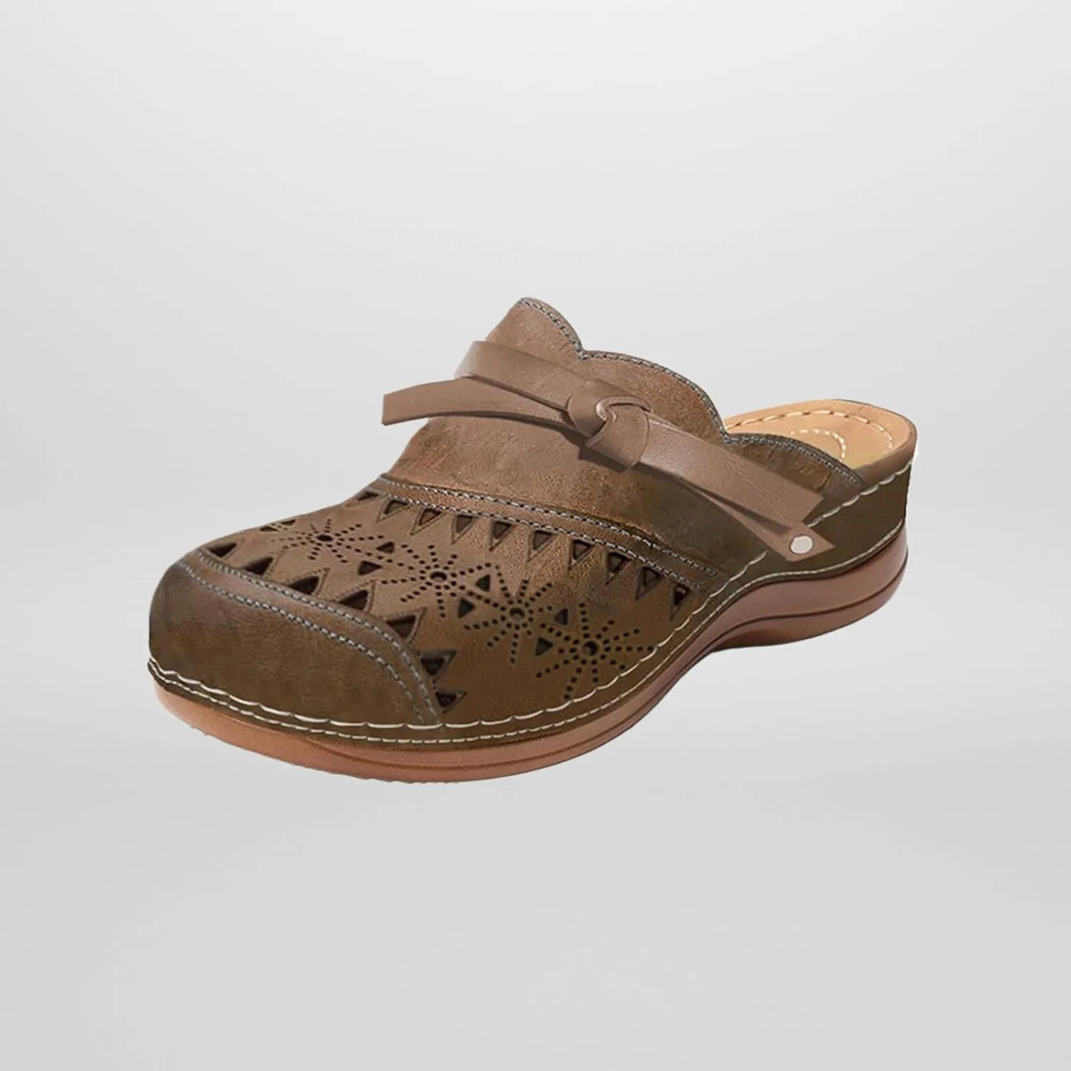 Mules for Women Breathable Hollow Out Closed Toe Slip On Slippers Casual Orthopedic Diabetic Walking Shoes with Arch Support Summer Backless Sandals Comfort Outdoor Beach Slippers