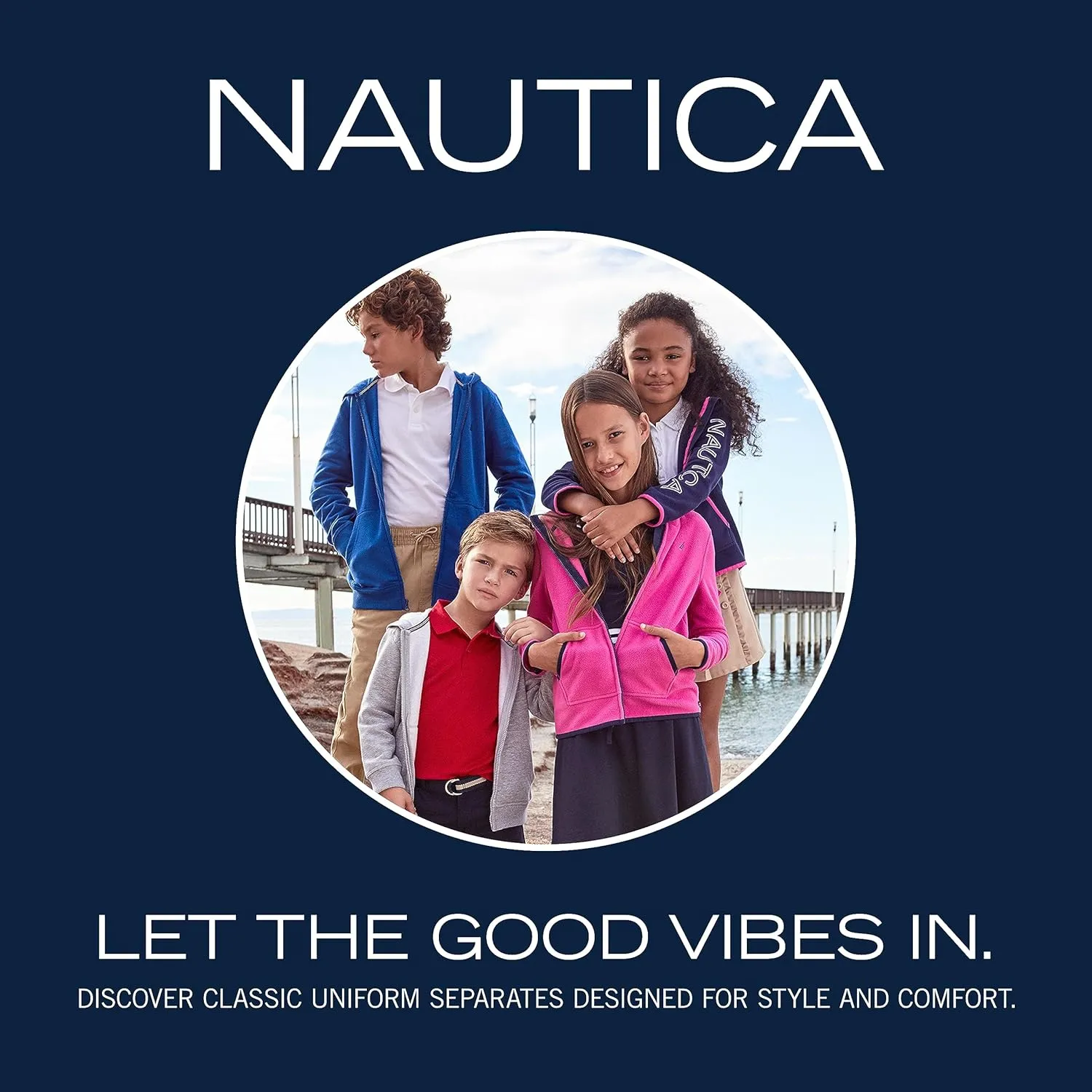 Nautica Girls' School Uniform Pull-on Scooter Skirt with Undershorts, Knit Waistband & Functional Pockets