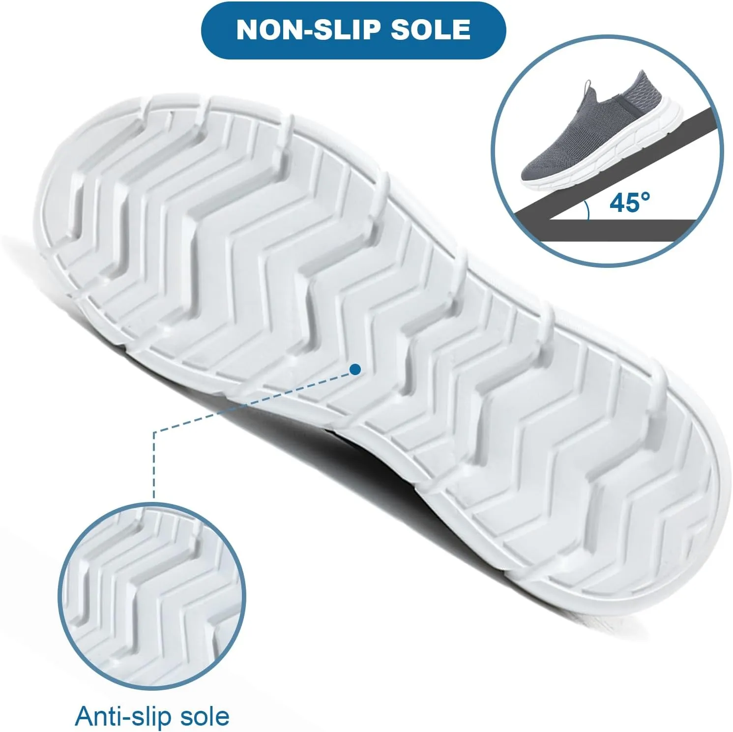 Orgone Slip On Sneakers for Women, Womens Hands Free Slip On Running Shoes Non Slip Walking Shoes Lightweight Gym Workout Shoes Breathable Fashion Sneakers