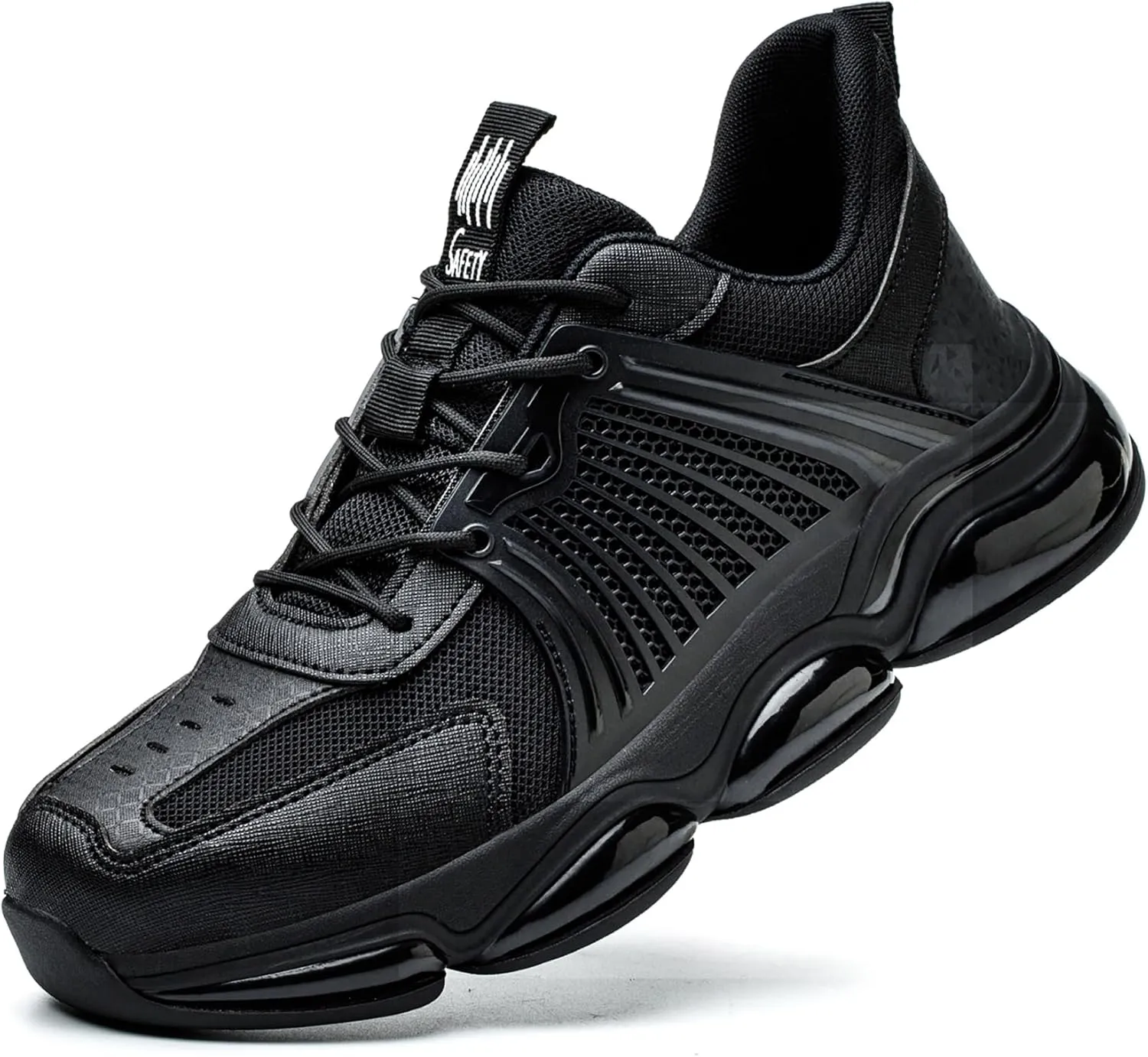 ORISTACO Steel Toe Work Safety Shoes, Breathable Lightweight Non-Slip Cushion